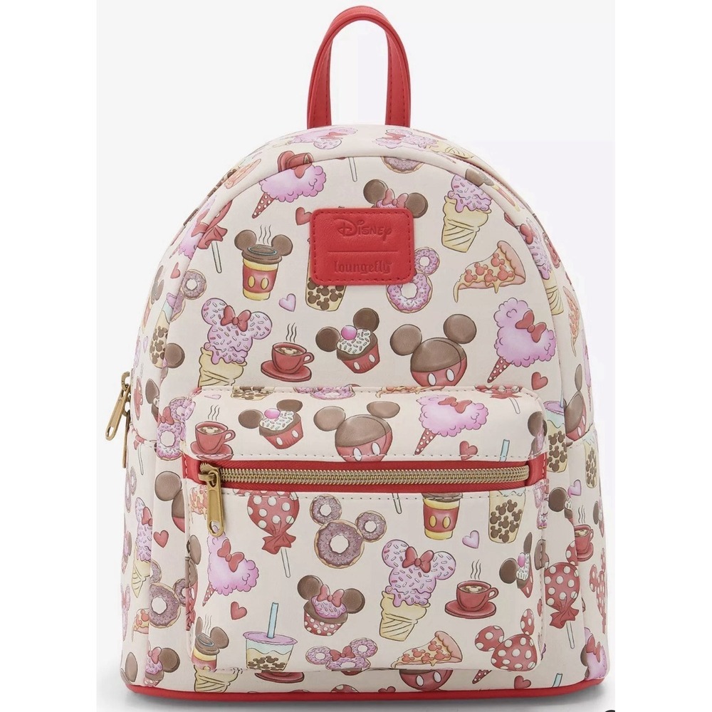 Loungefly Disney Mickey & Minnie Treats Mini Backpack Treats Pattern Bag New